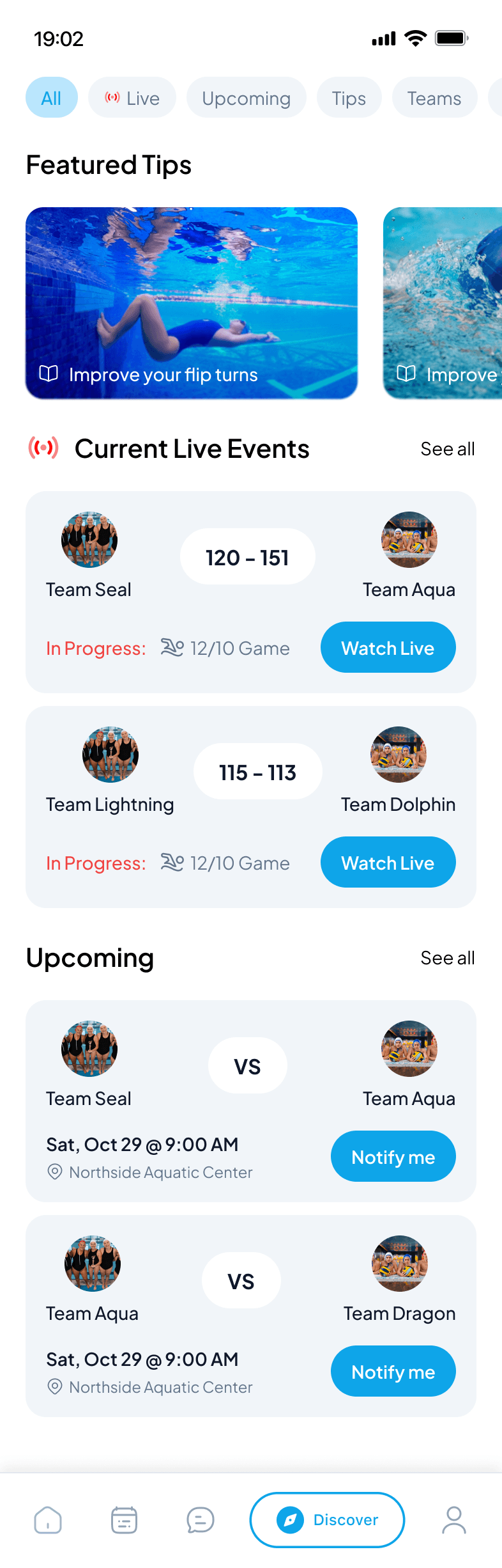 LastLap Live app — discover live and upcoming events